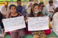 Relatives of the missing persons protest in Karachi on Eid day